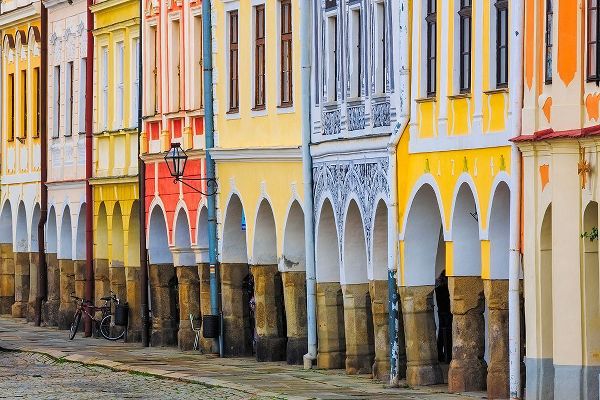 Jaynes Gallery 아티스트의 Europe-Czech Republic-Telc-Colorful row of buildings작품입니다.